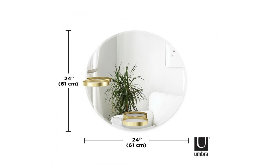 UMBRA lustro ścienne PERCH 60 cm mosiężne