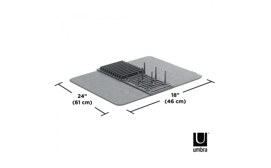 UMBRA suszarka do naczyń z matą UDRY jasno-szara