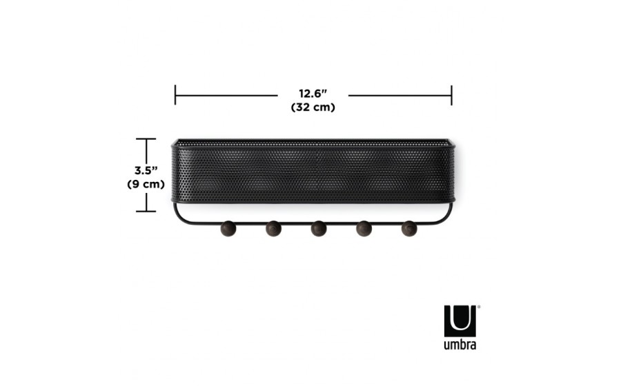 UMBRA wieszak z organizerem ESTIQUE czarny