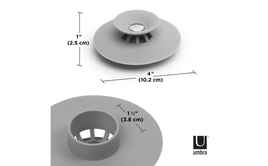 UMBRA zatyczka do wanny FLEX szara