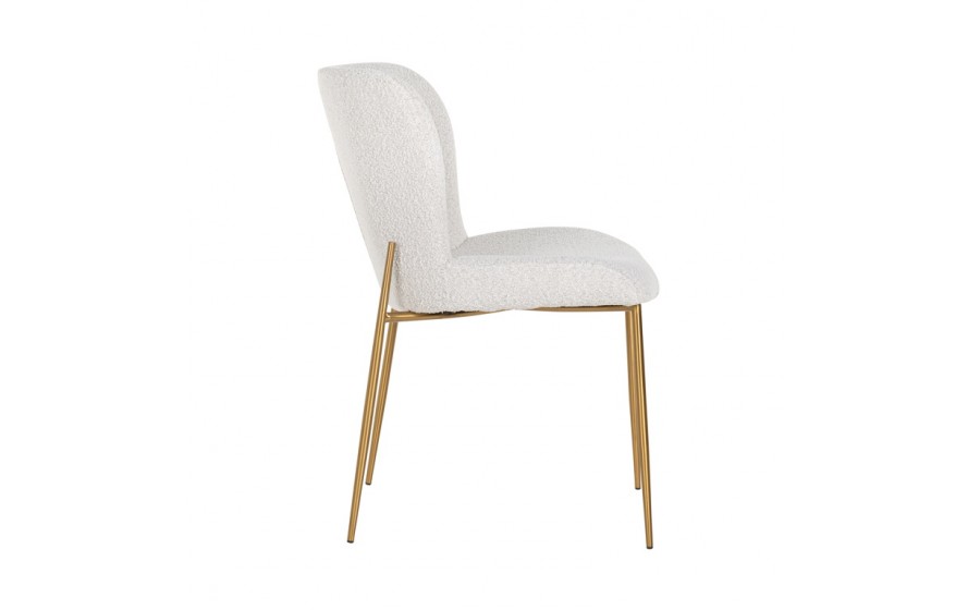 RICHMOND krzesło ODESSA BOUCLE - biały, podstawa złota