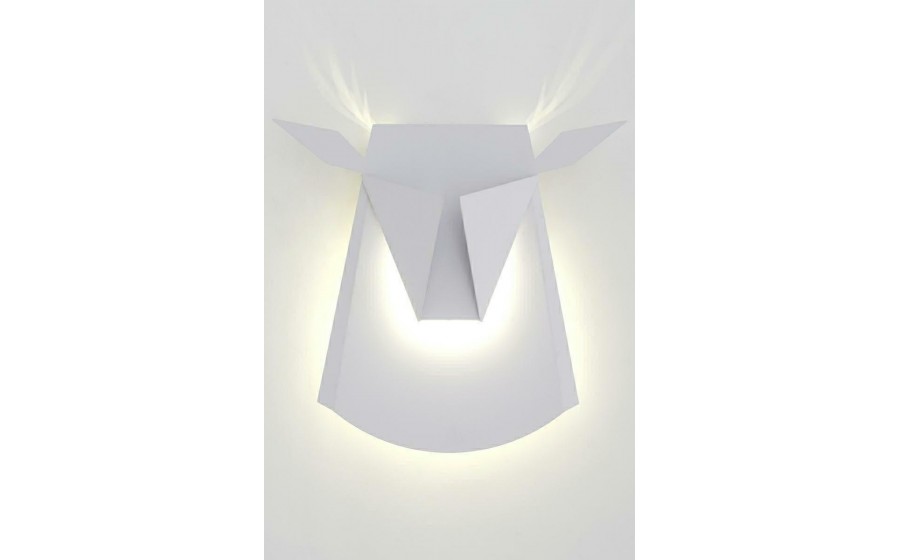 Lampa ścienna JELEŃ biała- LED, stal węglowa