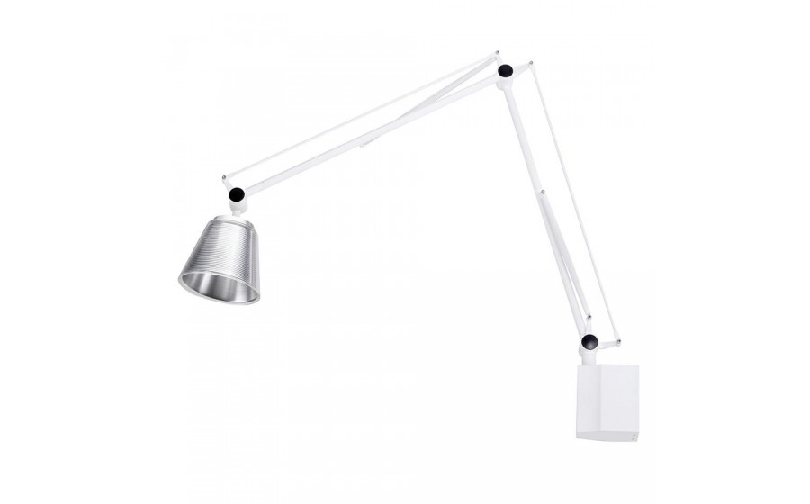 Lampa ścienna RAYON ARM WALL biała- LED, klosz z akrylu