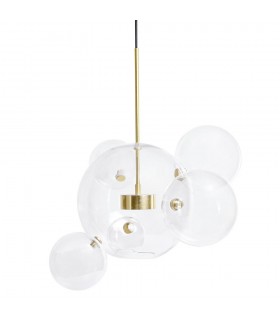 Lampa wisząca CAPRI 6 złota- 60 LED, alumiumium, szkło
