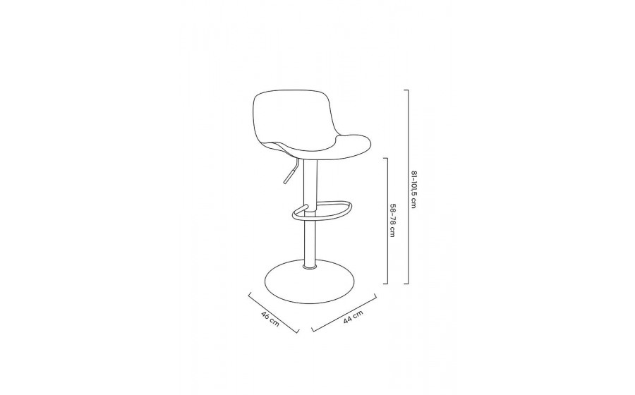 Krzesło barowe STOR PU regulowane  brązowe