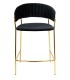 Krzesło barowe MARGO 65 czarne - welur, podstawa złota