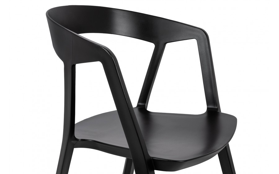Krzesło VIBIA Czarne Polipropylen, Nowoczesne, Sztaplowane, Indoor/Outdoor