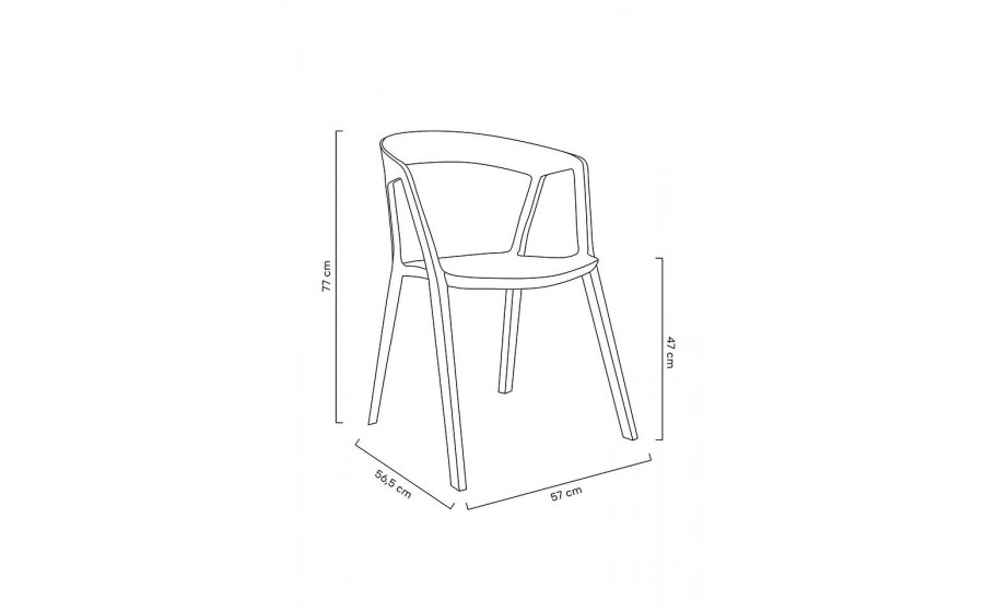 Krzesło VIBIA Czarne Polipropylen, Nowoczesne, Sztaplowane, Indoor/Outdoor
