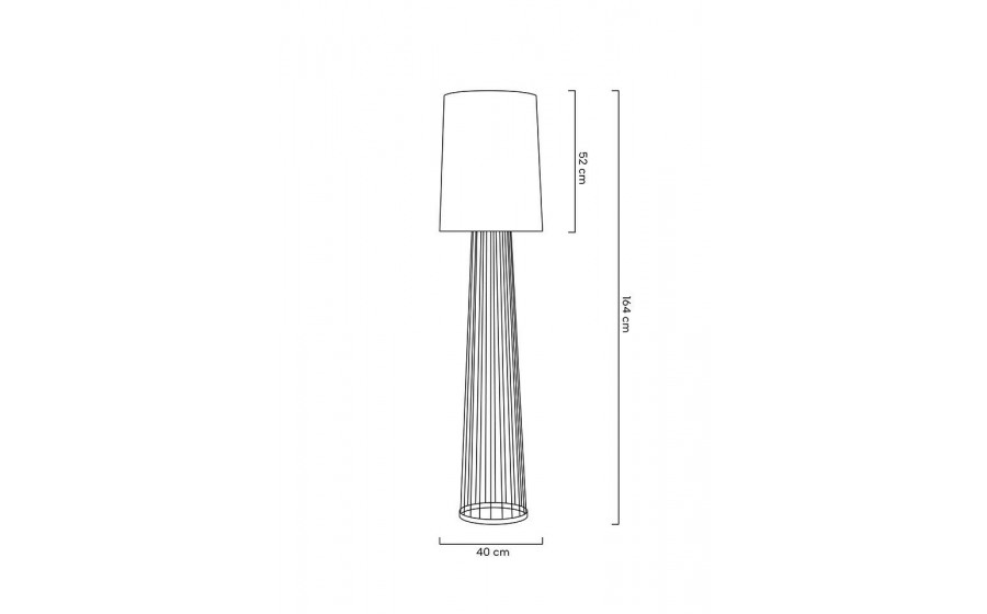 Lampa podłogowa HOLMES STRAIGHT złota z czarnym kloszem -  metal