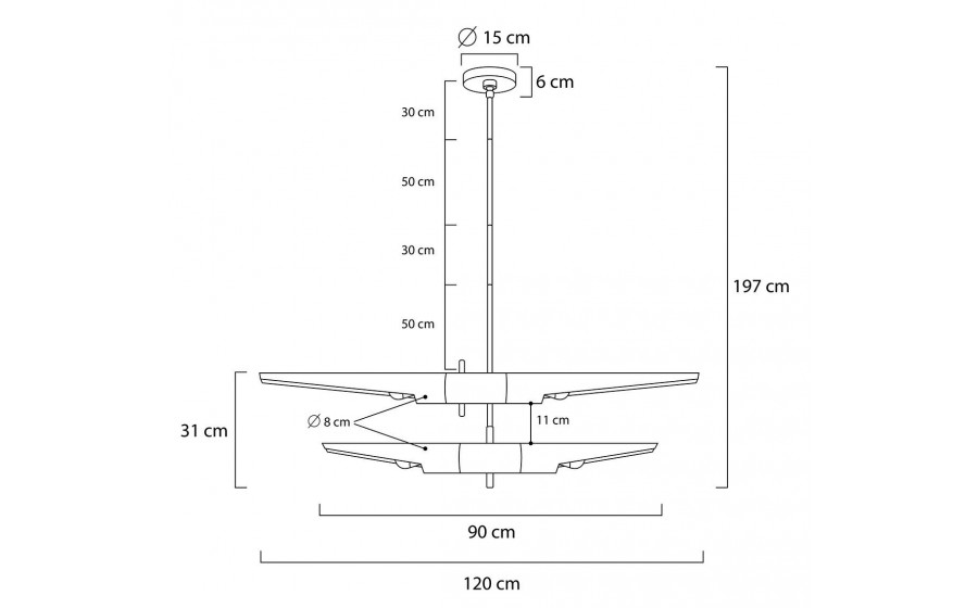 Lampa wisząca APOLLO 2 czarna - szczotkowane złoto