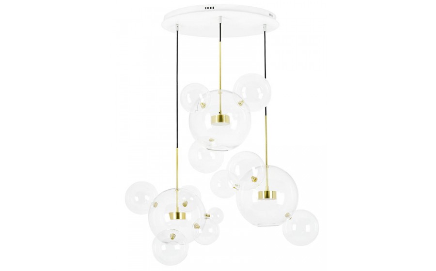 Lampa wisząca CAPRI DISC 3 złota - 180 LED, aluminium, szkło