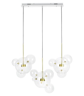 Lampa wisząca CAPRI LINE 3 złota - 180 LED, aluminium, szkło