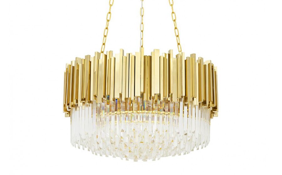 Lampa wisząca IMPERIAL GOLD 60 - stal, kryształ