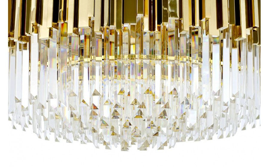 Lampa wisząca IMPERIAL GOLD 80 - stal, kryształ