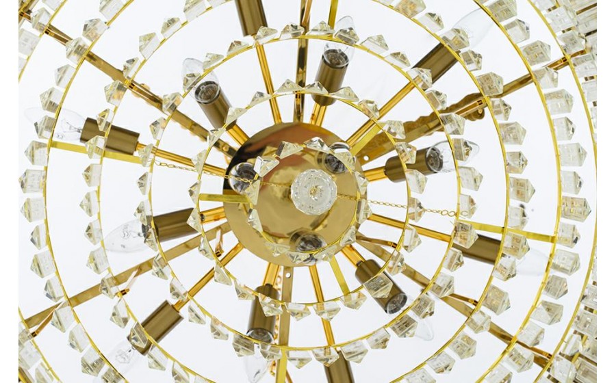 Lampa wisząca IMPERIAL GOLD 80 - stal, kryształ