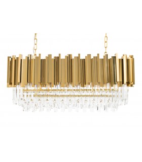 Lampa wisząca IMPERIAL LONG GOLD 90 - stal, kryształ