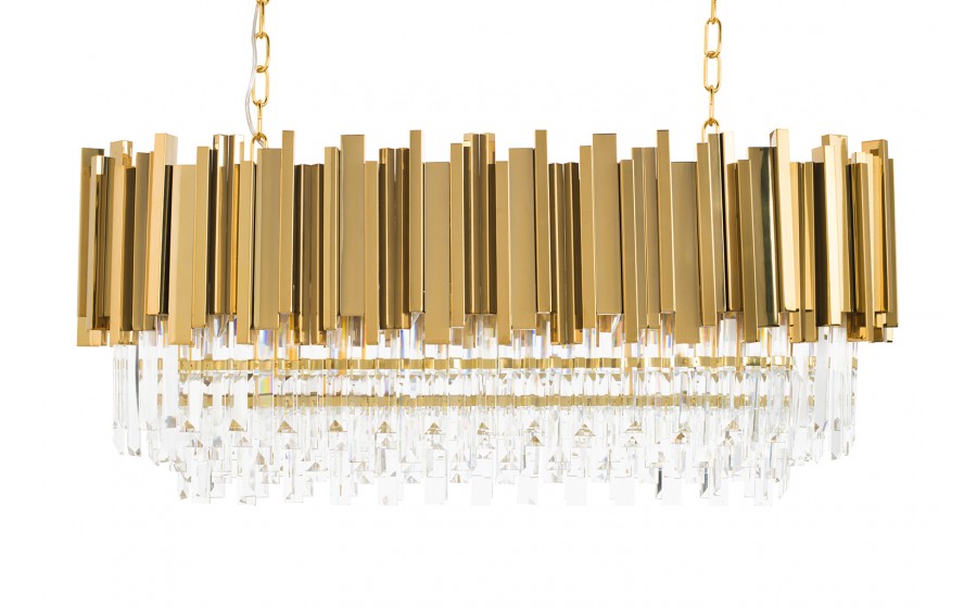 Lampa wisząca IMPERIAL LONG GOLD 90 - stal, kryształ