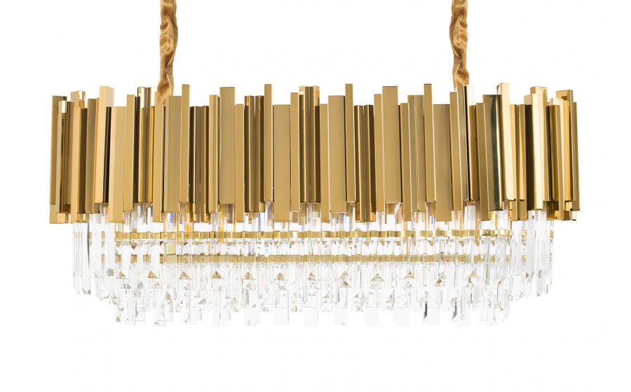 Lampa wisząca IMPERIAL LONG GOLD 90 - stal, kryształ