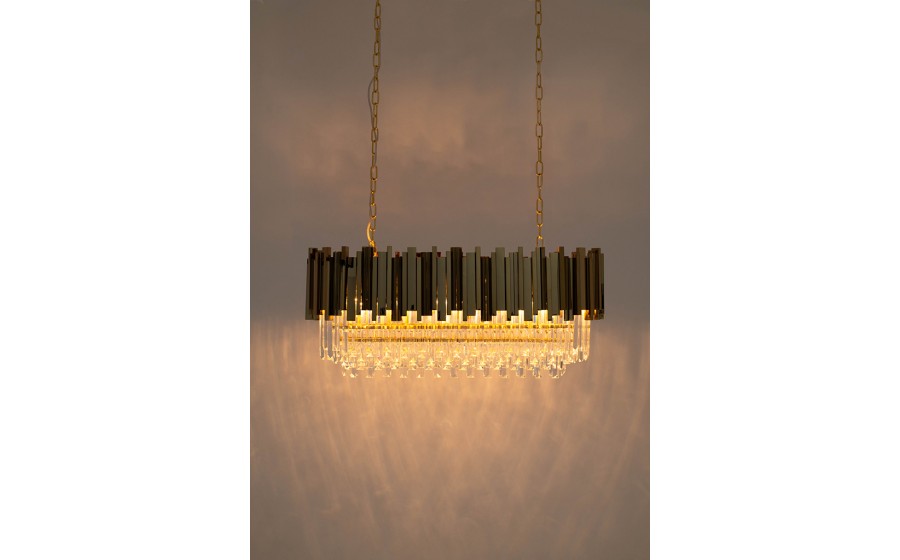 Lampa wisząca IMPERIAL LONG GOLD 90 - stal, kryształ