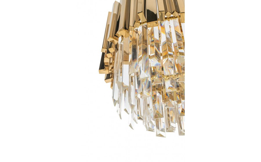 Lampa wisząca IMPERIAL LONG GOLD 90 - stal, kryształ