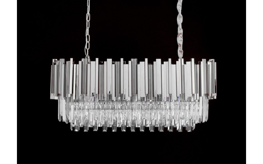 Lampa wisząca IMPERIAL LONG SILVER 90 - stal, kryształ