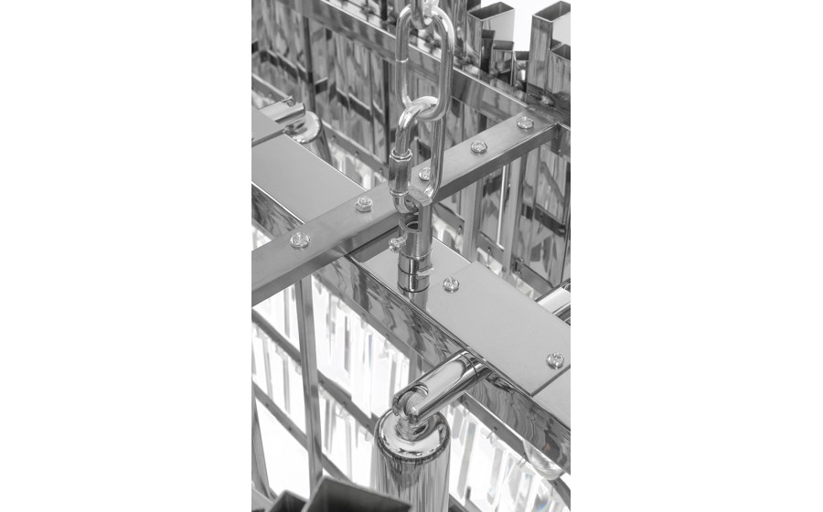 Lampa wisząca IMPERIAL LONG SILVER 90 - stal, kryształ