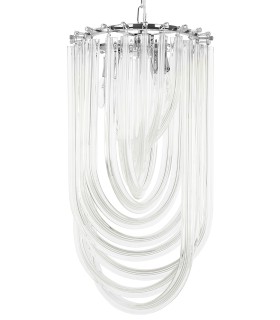 Lampa wisząca MURANO L chrom - szkło, metal