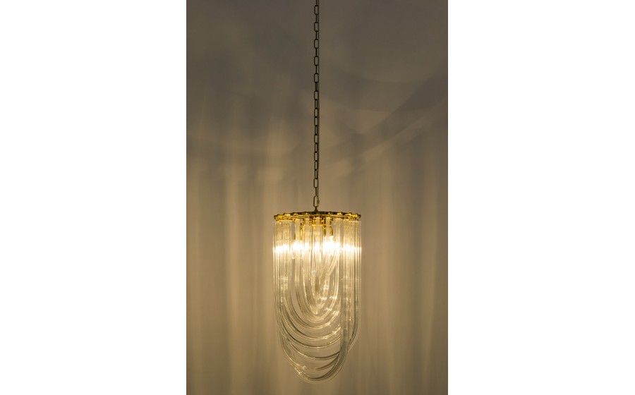 Lampa wisząca MURANO L złota - szkło, metal