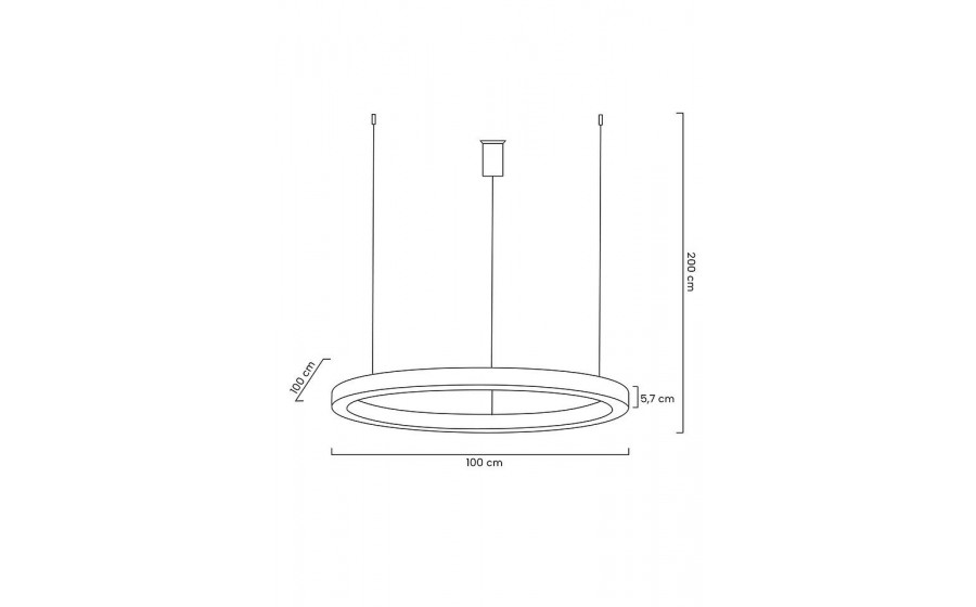 Lampa wisząca RING 100 srebrna - LED, stal polerowana