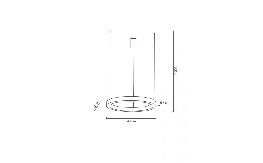 Lampa wisząca RING 40 srebrna - LED, stal polerowana