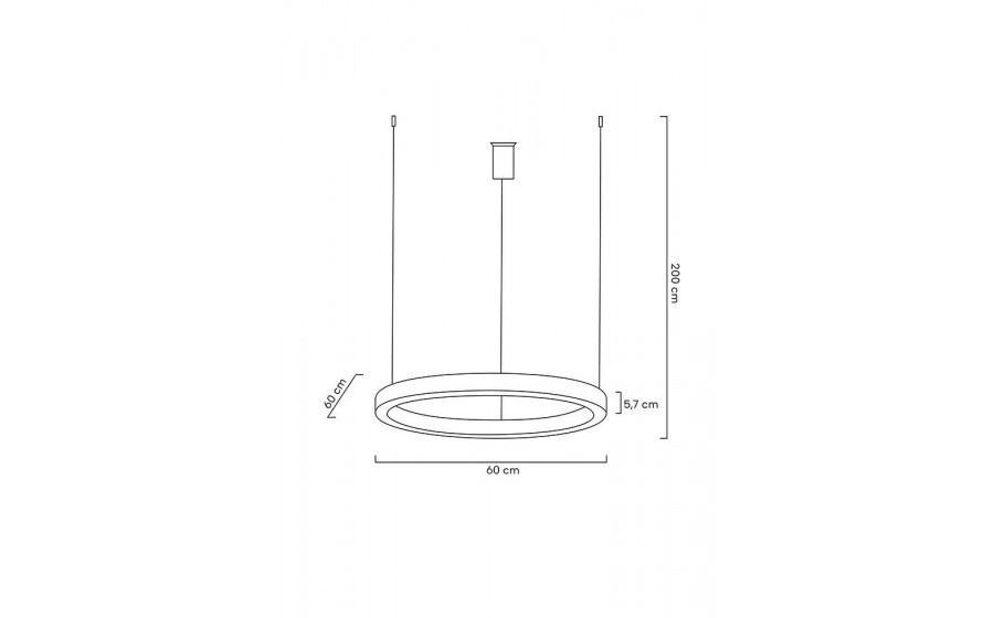 Lampa wisząca RING 60 srebrna - LED, stal polerowana