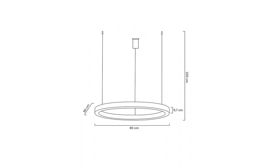 Lampa wisząca RING 80 srebrna - LED, stal polerowana