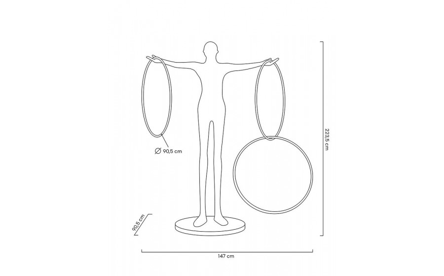 Lampa podłogowa HUMAN CIRCULO włókno szklane