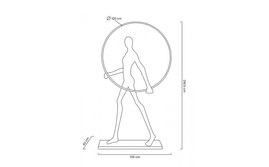 Lampa podłogowa HUMAN ROUND  włókno szklane