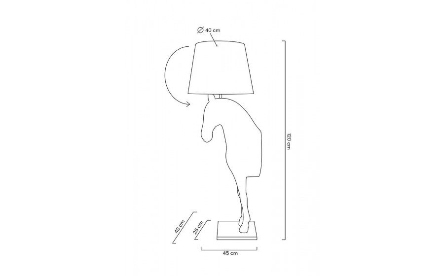 Lampa podłogowa KOŃ HORSE STAND S biała - włókno szklane