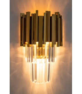 Lampa ścienna IMPERIAL WALL GOLD - stal, kryształ