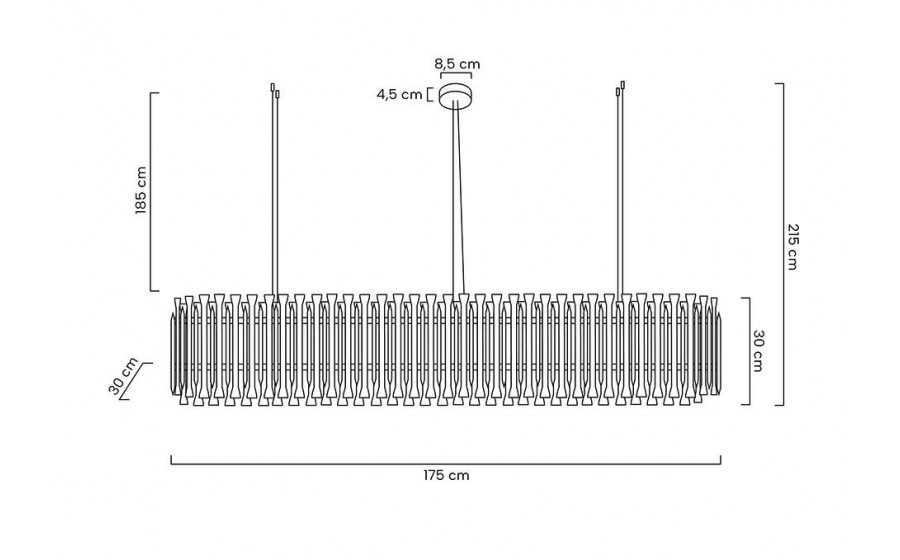 Lampa wisząca GALLIANO LONG ciemne złoto - aluminium, stal węglowa