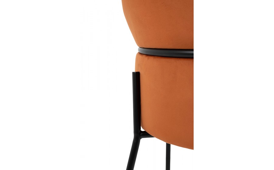 KARE Krzesło ALEXIA Velvet pomarańczowe