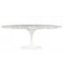 Stół TULIP ELLIPSE MARBLE ARABESCATO  - biały - blat owalny marmurowy, metal