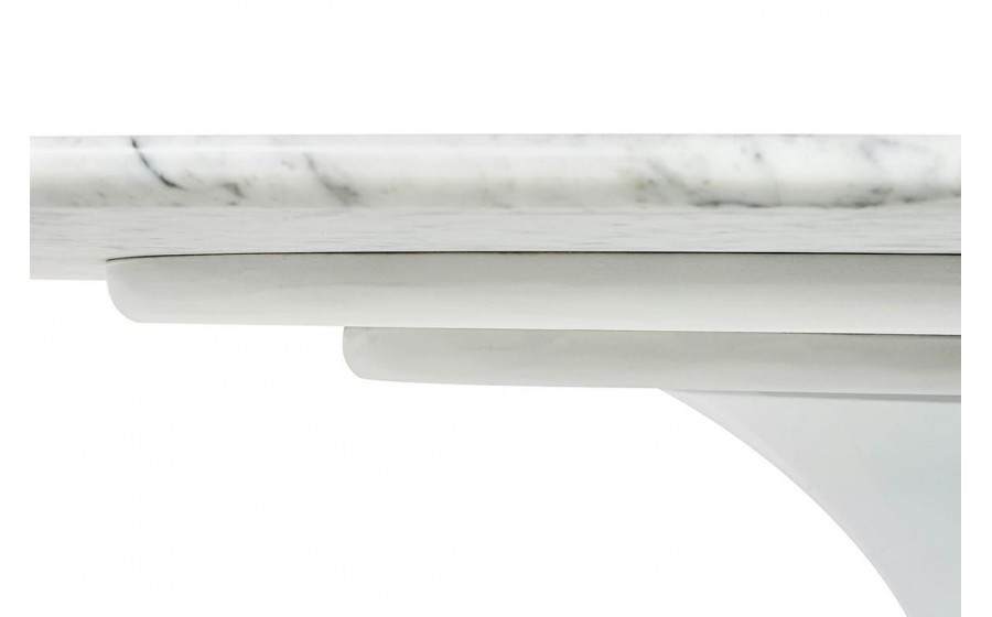 Stół TULIP ELLIPSE MARBLE CARRARA biały - blat owalny marmurowy, metal