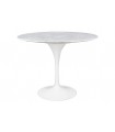 Stół TULIP MARBLE 100 CARRARA biały - blat okrągły marmurowy, metal