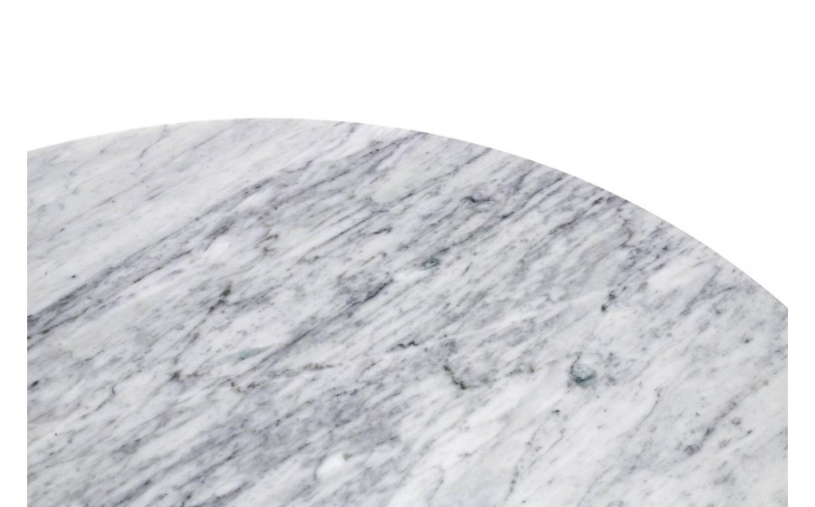 Stół TULIP MARBLE 100 CARRARA biały - blat okrągły marmurowy, metal