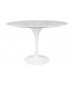 Stół TULIP MARBLE 120 CARRARA biały - blat okrągły marmurowy, metal