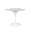 Stół TULIP MARBLE 90 CARRARA biały - blat okrągły marmurowy, metal