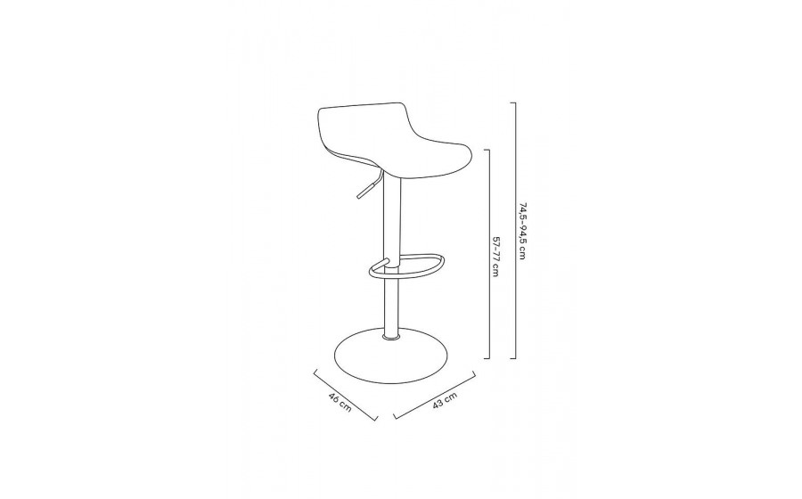 Krzesło barowe SNAP BAR regulowane szare