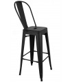 Krzesło barowe TOWER BIG BACK 66 (Paris) czarne
