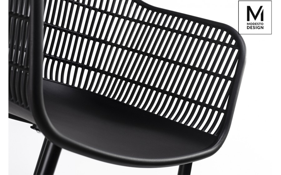 MODESTO krzesło BASKET ARM czarne - polipropylen