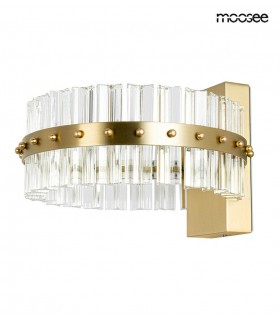 MOOSEE lampa ścienna SATURNUS WALL złota - LED, kryształ, stal szczotkowana
