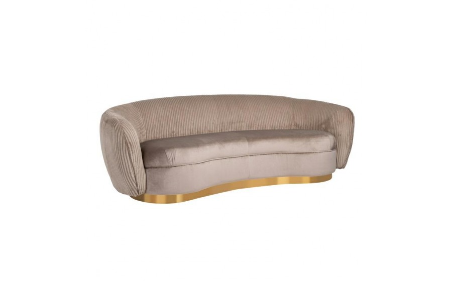 RICHMOND sofa WAYLON NOUGAT - welur, podstawa złota