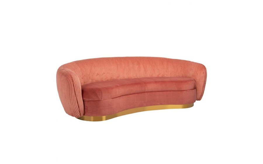 RICHMOND sofa WAYLON PINK - welur, podstawa złota